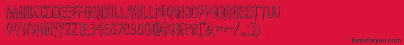 Czcionka Horroroid3D – czarne czcionki na czerwonym tle