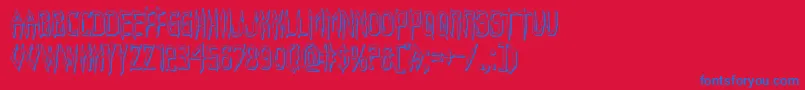 フォントHorroroid3D – 赤い背景に青い文字