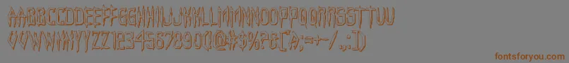 Horroroid3D-Schriftart – Braune Schriften auf grauem Hintergrund