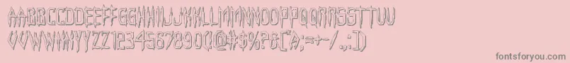 Horroroid3D-Schriftart – Graue Schriften auf rosa Hintergrund