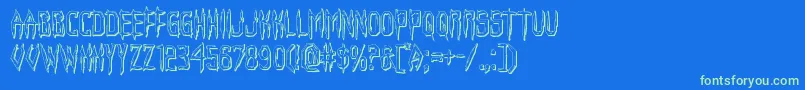 Horroroid3D Font – Green Fonts on Blue Background