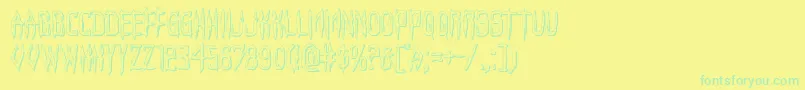 Horroroid3D Font – Green Fonts on Yellow Background