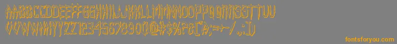 Horroroid3D-Schriftart – Orangefarbene Schriften auf grauem Hintergrund