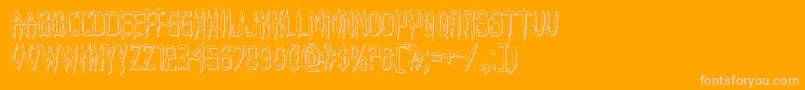 フォントHorroroid3D – オレンジの背景にピンクのフォント