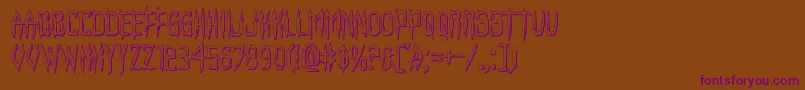 Horroroid3D-Schriftart – Violette Schriften auf braunem Hintergrund