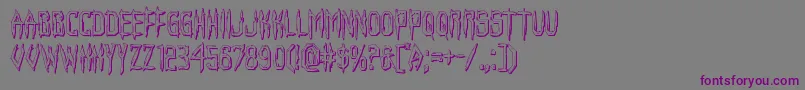 Horroroid3D-fontti – violetit fontit harmaalla taustalla