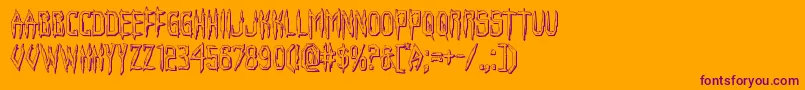 Fonte Horroroid3D – fontes roxas em um fundo laranja