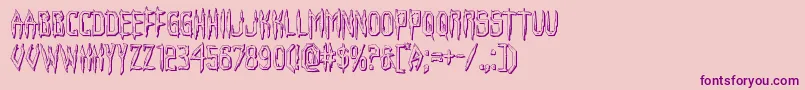 Czcionka Horroroid3D – fioletowe czcionki na różowym tle