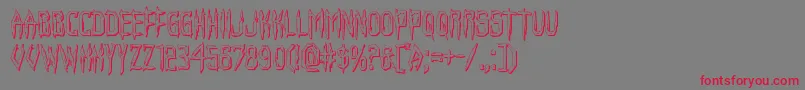 Horroroid3D-Schriftart – Rote Schriften auf grauem Hintergrund