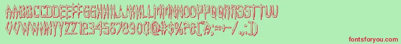 Horroroid3D Font – Red Fonts on Green Background