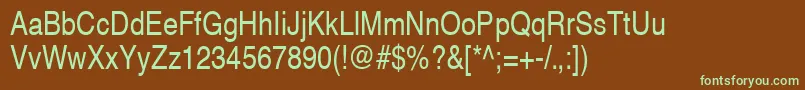 Шрифт HelveticaNarrowCeRegular – зелёные шрифты на коричневом фоне