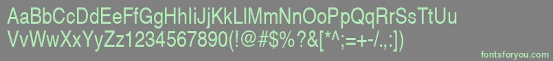 HelveticaNarrowCeRegular Font – Green Fonts on Gray Background
