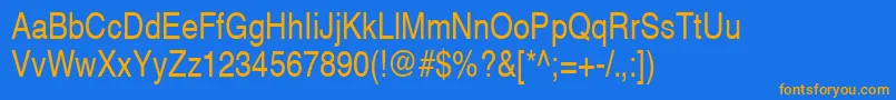 HelveticaNarrowCeRegular Font – Orange Fonts on Blue Background