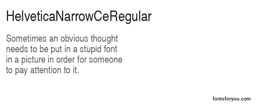 Überblick über die Schriftart HelveticaNarrowCeRegular