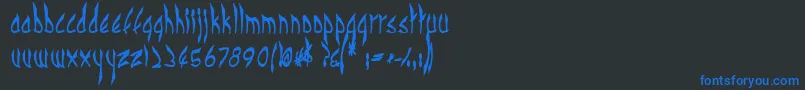 CbenormalB-Schriftart – Blaue Schriften auf schwarzem Hintergrund
