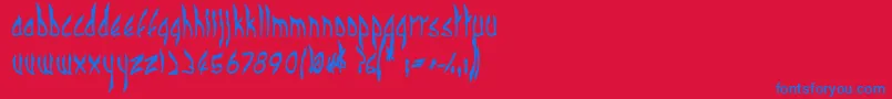 CbenormalB Font – Blue Fonts on Red Background