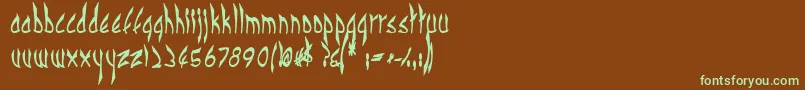 CbenormalB Font – Green Fonts on Brown Background