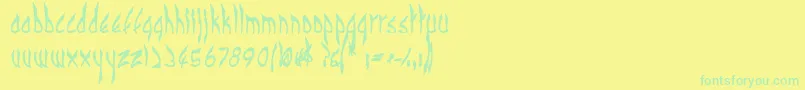 fuente CbenormalB – Fuentes Verdes Sobre Fondo Amarillo