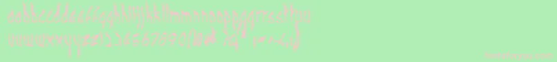 CbenormalB Font – Pink Fonts on Green Background