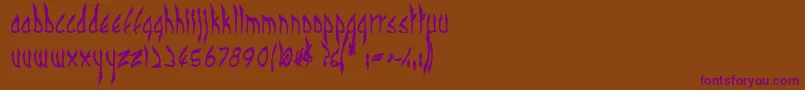 CbenormalB Font – Purple Fonts on Brown Background
