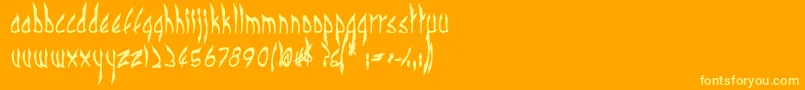 Czcionka CbenormalB – żółte czcionki na pomarańczowym tle