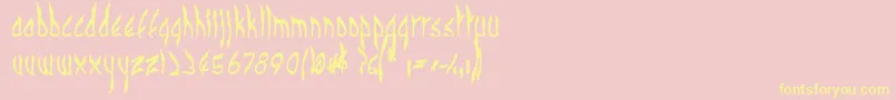 CbenormalB Font – Yellow Fonts on Pink Background