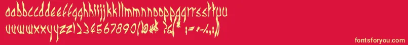 CbenormalB Font – Yellow Fonts on Red Background
