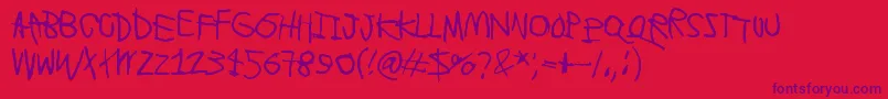 LyhytLauantai Font – Purple Fonts on Red Background