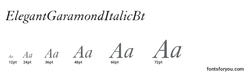 Размеры шрифта ElegantGaramondItalicBt