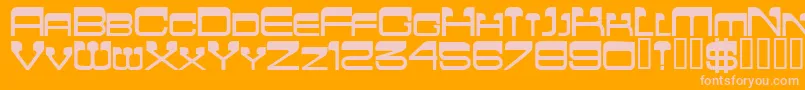 フォントFlattopscapssskBold – オレンジの背景にピンクのフォント