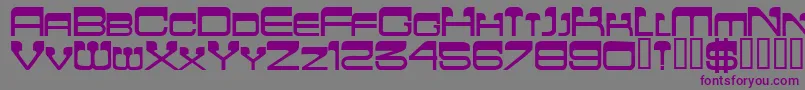 フォントFlattopscapssskBold – 紫色のフォント、灰色の背景
