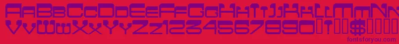 FlattopscapssskBold Font – Purple Fonts on Red Background