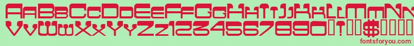 フォントFlattopscapssskBold – 赤い文字の緑の背景