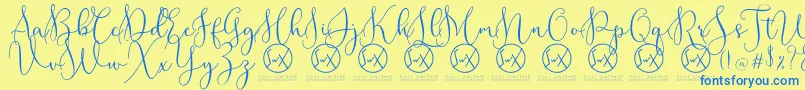 RottarityDemo Font – Blue Fonts on Yellow Background