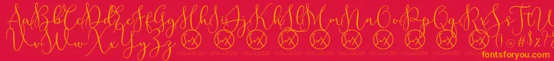 RottarityDemo Font – Orange Fonts on Red Background