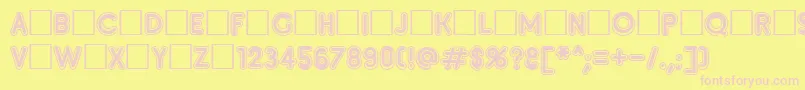 Insete-Schriftart – Rosa Schriften auf gelbem Hintergrund