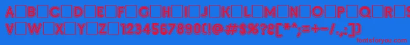 フォントInsete – 赤い文字の青い背景