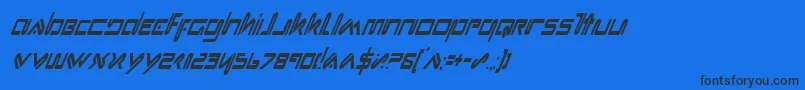 XephyrCondensedItalic Font – Black Fonts on Blue Background