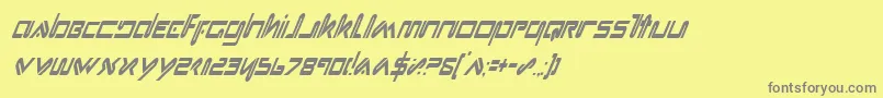 フォントXephyrCondensedItalic – 黄色の背景に灰色の文字