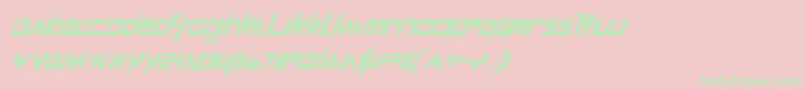 XephyrCondensedItalic Font – Green Fonts on Pink Background