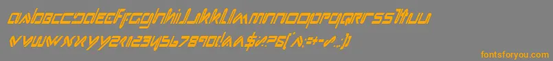 フォントXephyrCondensedItalic – オレンジの文字は灰色の背景にあります。