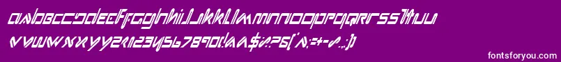 フォントXephyrCondensedItalic – 紫の背景に白い文字