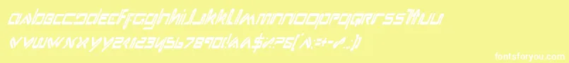 フォントXephyrCondensedItalic – 黄色い背景に白い文字