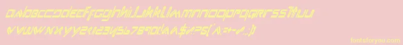 XephyrCondensedItalic Font – Yellow Fonts on Pink Background