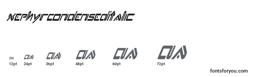 XephyrCondensedItalic Font Sizes
