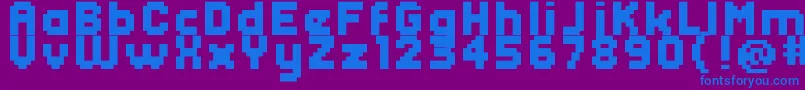 Header0866-fontti – siniset fontit violetilla taustalla