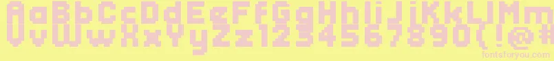 Header0866 Font – Pink Fonts on Yellow Background