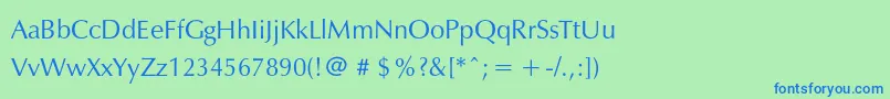 Więcej informacji o czcionce Exylec Czcionka Exylec – niebieskie czcionki na zielonym tle