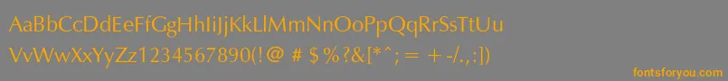 フォントExylec – オレンジの文字は灰色の背景にあります。