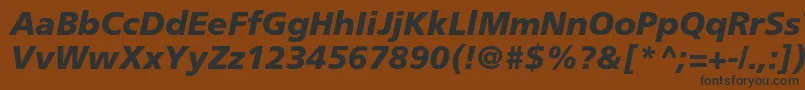Fonte FrutigerLt76BlackItalic – fontes pretas em um fundo marrom